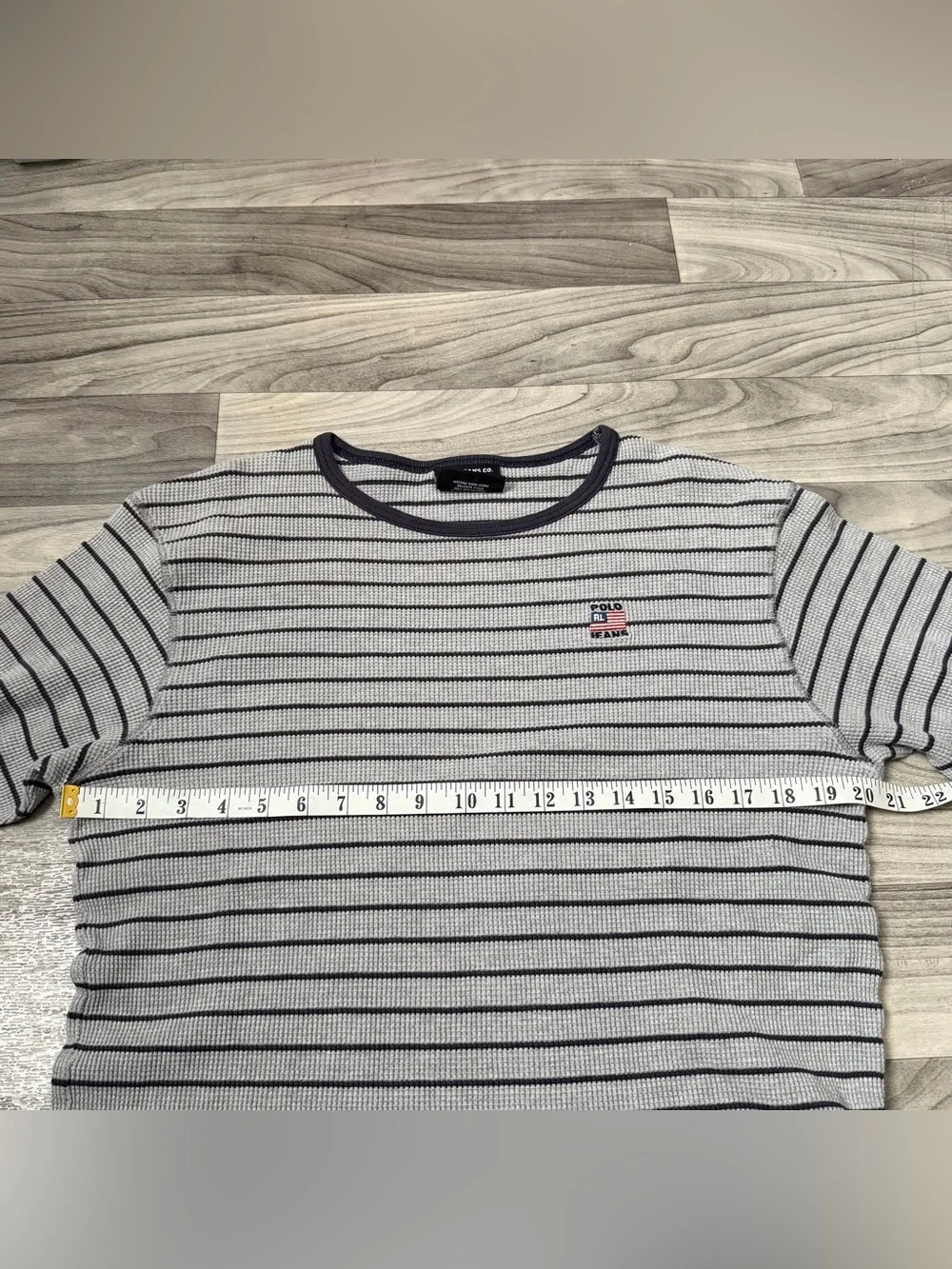 SIZE LARGE MENS VINTAGE 90s POLO JEANS CO. RALPH LAUREN STRIPED THERMAL
